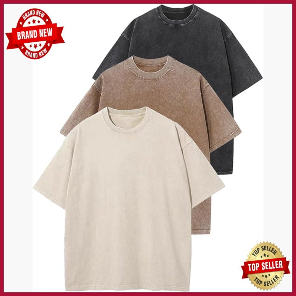 Oversized Cotton T-Shirt Unisex Vintage Streetwear Loose Fit Casual Tee